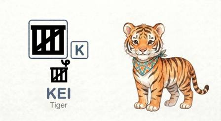Kok (ꯀ) - K - Kei (tiger) - Basic Meitei Mayek (Meetei Mayek) alphabet learning primer